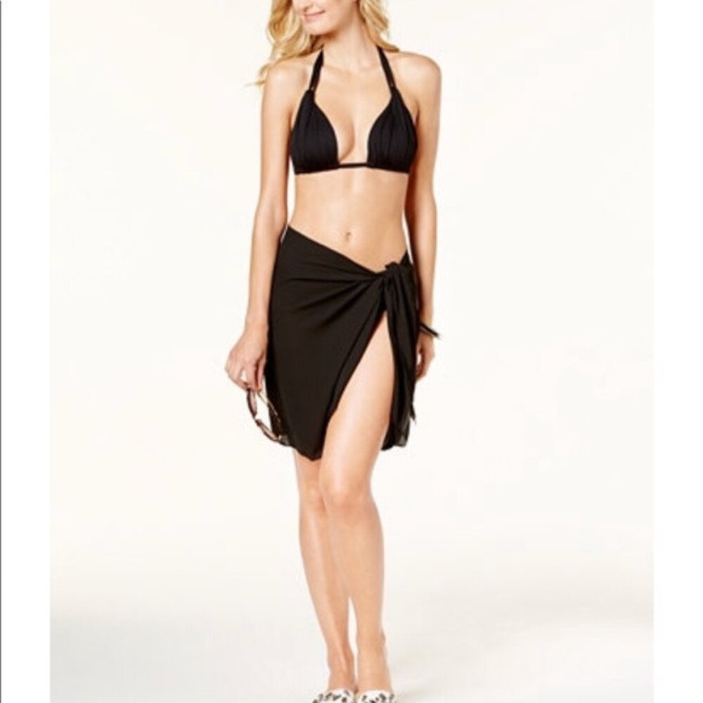 SALE 2/15 NWOT - Dotti Mini Sheer Sarong Swimsuit Coverup, Black - One Size